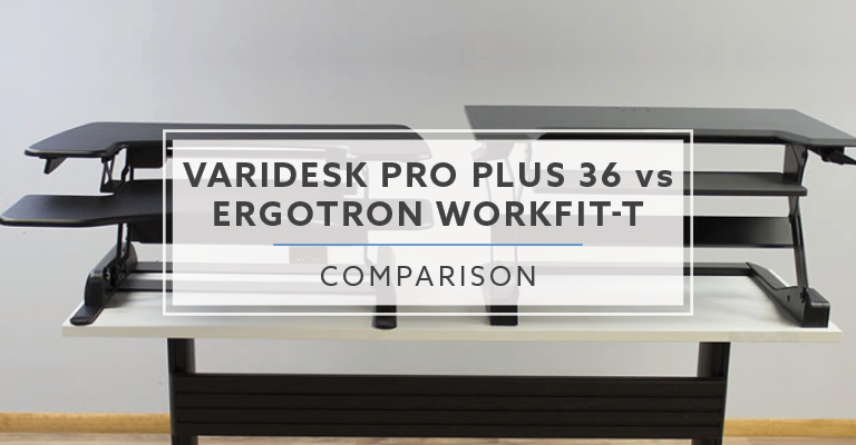 Standing Desk Converter Comparison Varidesk Pro Plus 36 vs Ergotron WorkFit T 10292