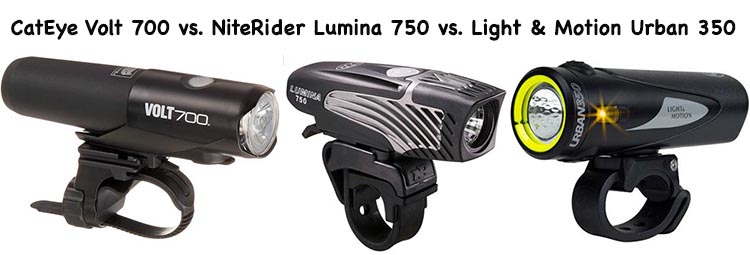 Best Bike Lights and Reflectors CatEye Volt 800 vs NiteRider Lumina Boost 900 22173